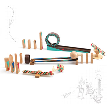 DJECO Zig & Go 28 pc Chain Reaction Construction Set - Roll