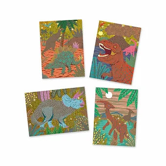 When Dinosaurs Reigned Metallic Scratch Card Activity Set