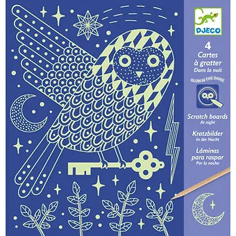 At Night Glow-in-the-Dark Scratch Card Activity Set