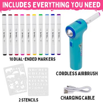Aircolor Airbrush Kit (Includes Markers & Stencils)