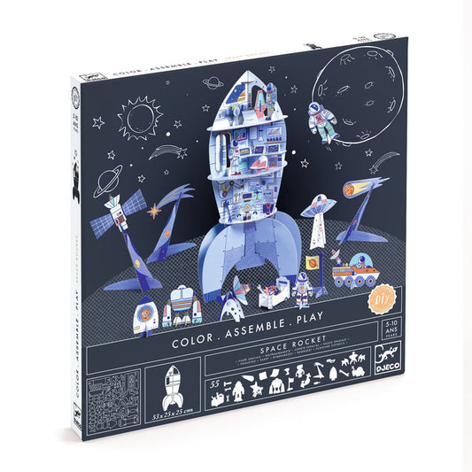DJECO Space Rocket Color. Assemble. Play. DIY Craft Kit