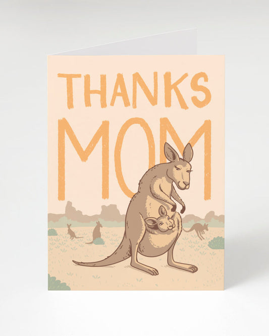 Thanks Mom Kangaroo Greeting Card