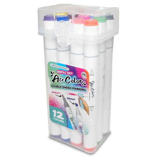 Aircolor Airbrush Washable Replacement Markers - 12 Pack