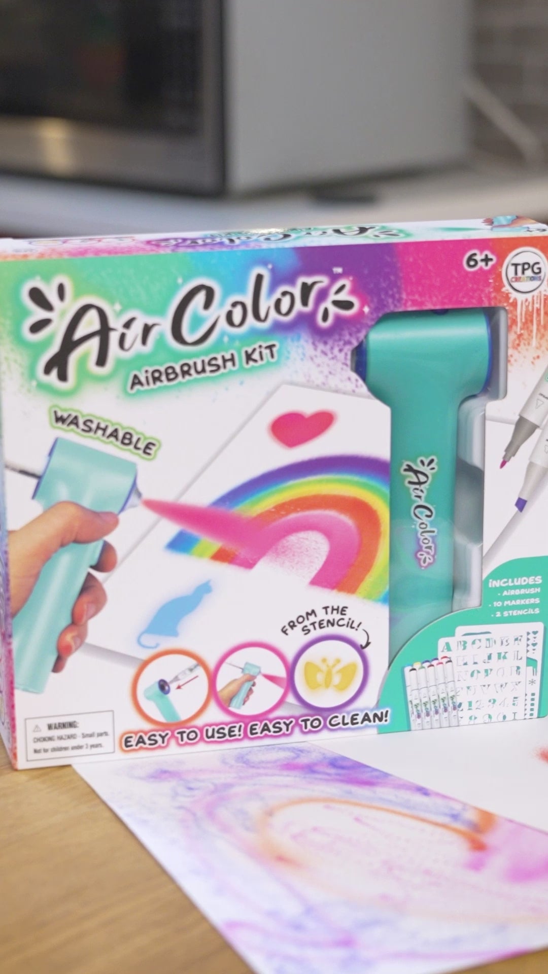 Aircolor Airbrush Kit (Includes Markers & Stencils)