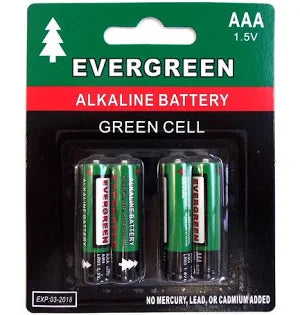 Evergreen 4 Pack AAA Cell Alkaline Battery