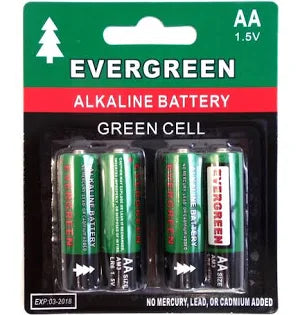 Evergreen 4 Pack AA Cell Alkaline Battery